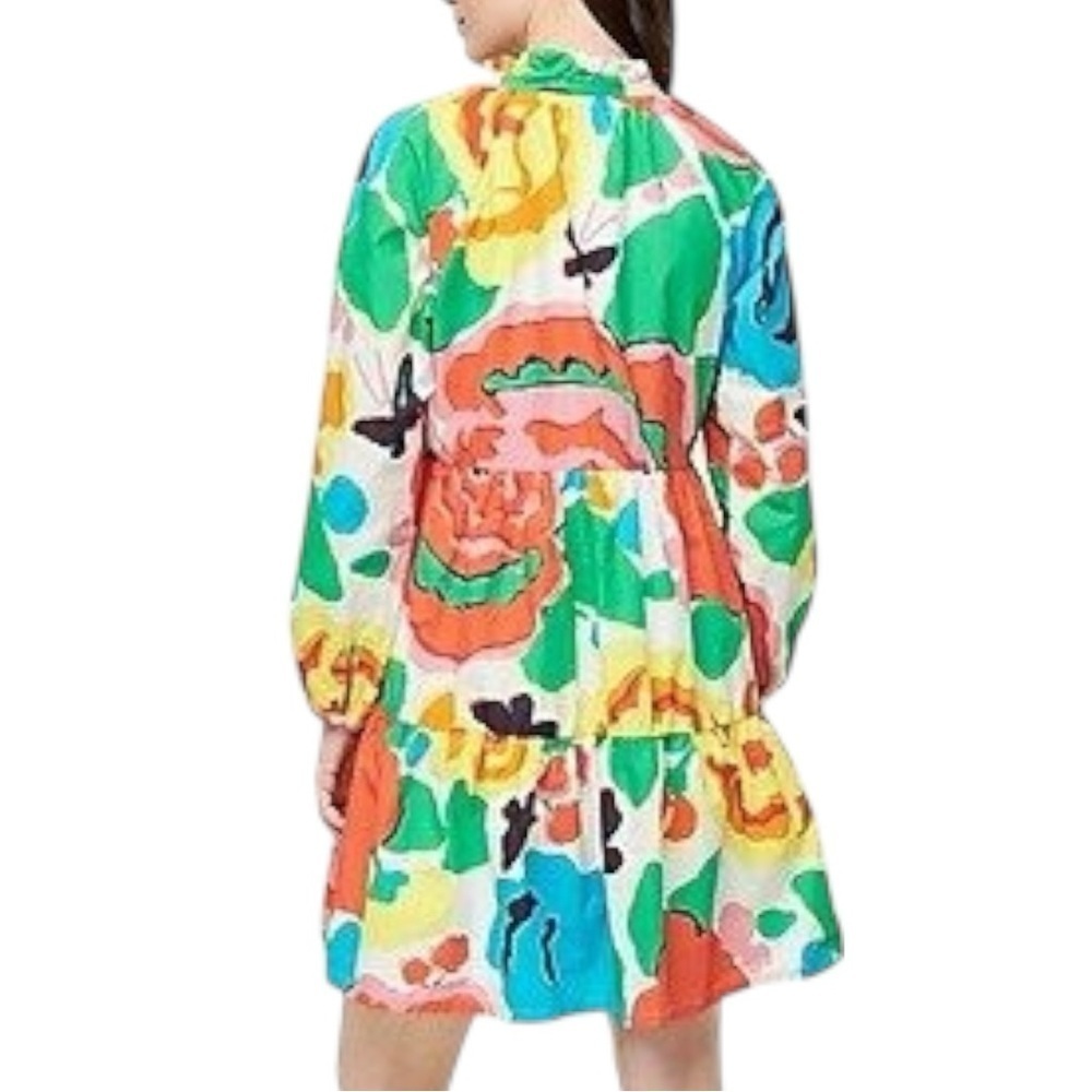 J. Crew Women’s Size XS Ratti Jardin Bright Floral Cotton Tiered Popover Dress - Picture 4 of 11